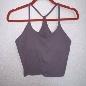 Gray Strappy Crop Top